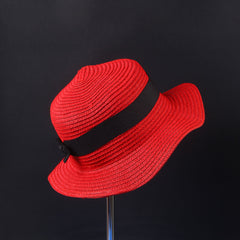 Red Fashion Bow Casual Brim Cap