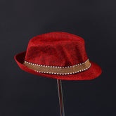 Red Kids Fedora Panama Cap