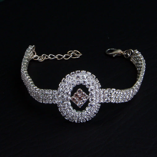 Silver Oval Shape Stone Bracelet
