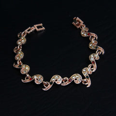 Charm Multi Stone Link Golden Bracelet