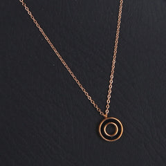 Womens Black Circle Neckalce