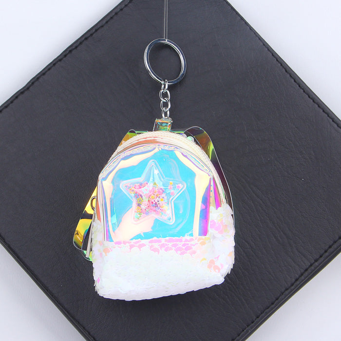 Keychain with Sequence Pouch White
