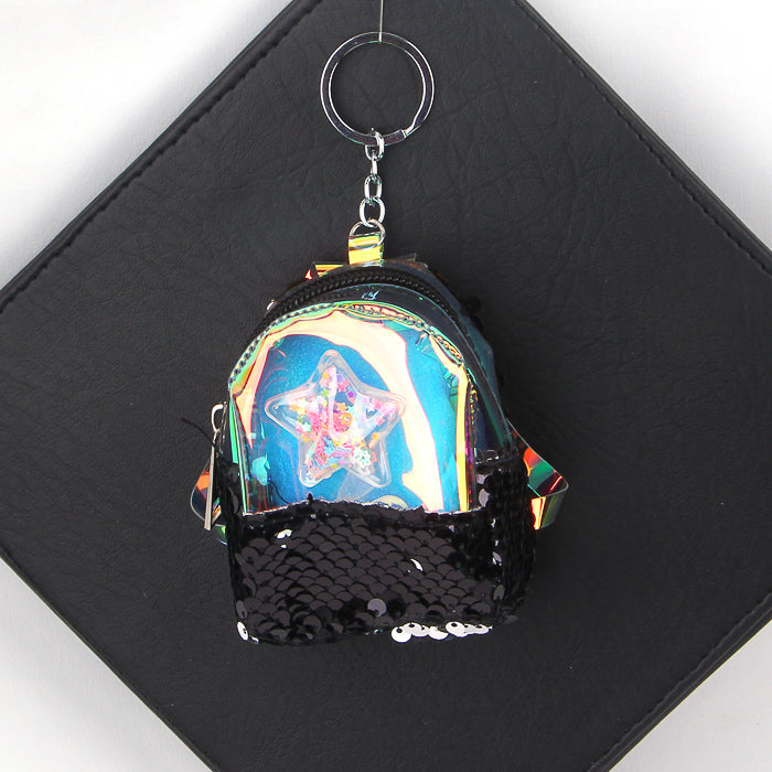 Keychain with Sequence Pouch Black