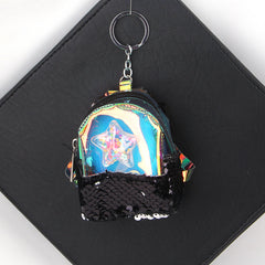 Keychain with Sequence Pouch Black