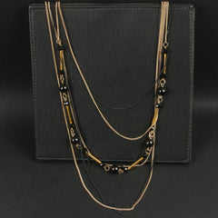 Women Long Chain Necklace Black