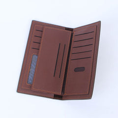 Brown Pattern Leather Long Wallet