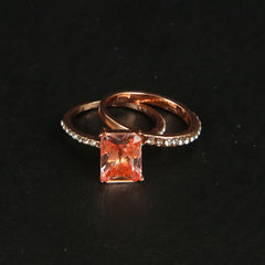 Woman Rose Gold Double Ring