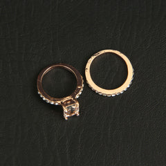 Woman Rose Gold Double Ring White
