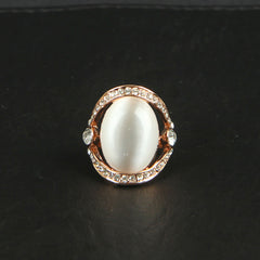 Woman Rose Gold Ring White