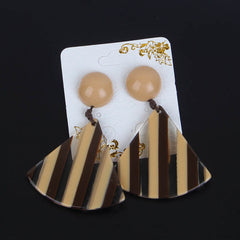 New Fashion Stripes Earring Brown