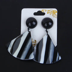 New Fashion Stripes Earring Black