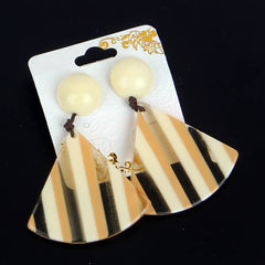 New Fashion Stripes Earring Beige