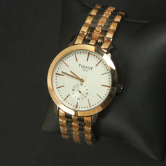Rose Gold Black Chain Men's Wrist Watch