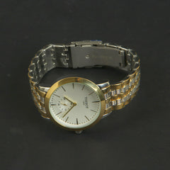 Golden Silver Chain Men's Wrist Watch T
