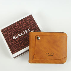 Men Light Brown Wallet Zipper