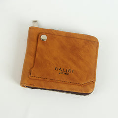 Men Light Brown Wallet Zipper