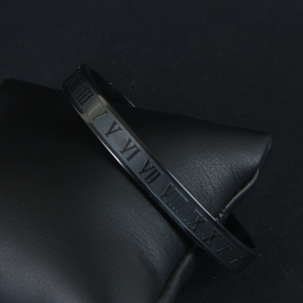 Mens Black Branded Kara Numeric