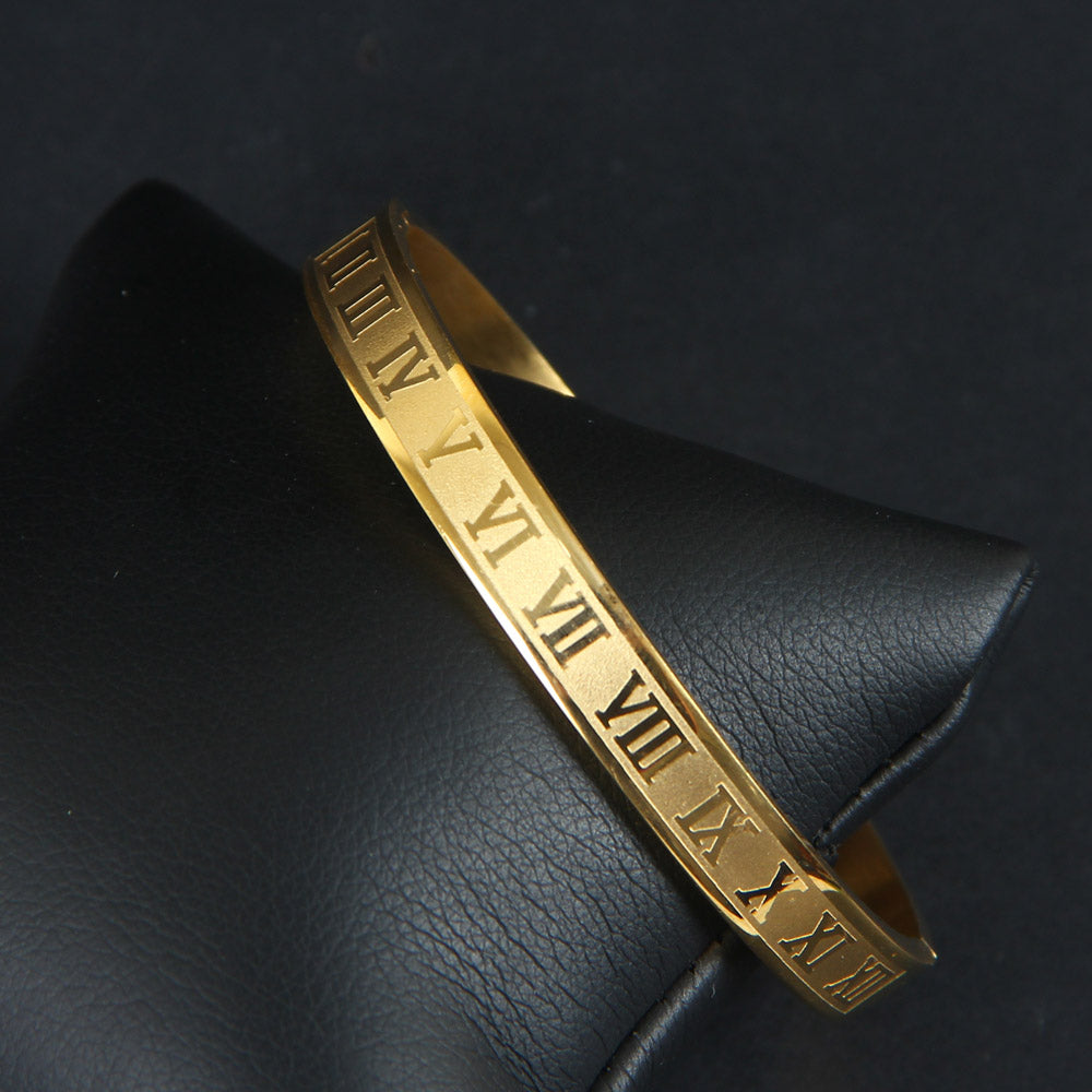 Mens Golden Branded Kara Numeric
