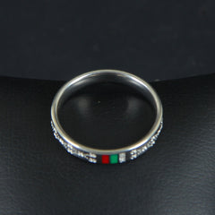 Mens Silver Stripe Ring