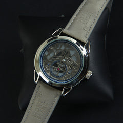 Men's Wrist Watch Silver Dial with Grey Strap
