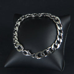 Mens Silver Chain Bracelet 10mm