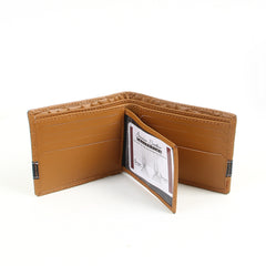 Genuine leather wallet for men beige with black strip