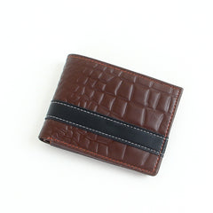 Genuine leather wallet for men brown with black strip