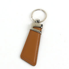 Genuine leather keychain beige