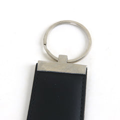 Genuine leather keychain rectangle black