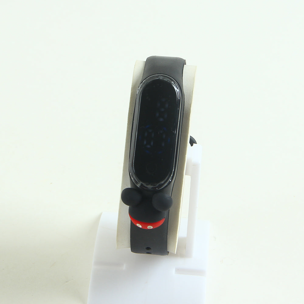 Kids LED wrist watch black micky design