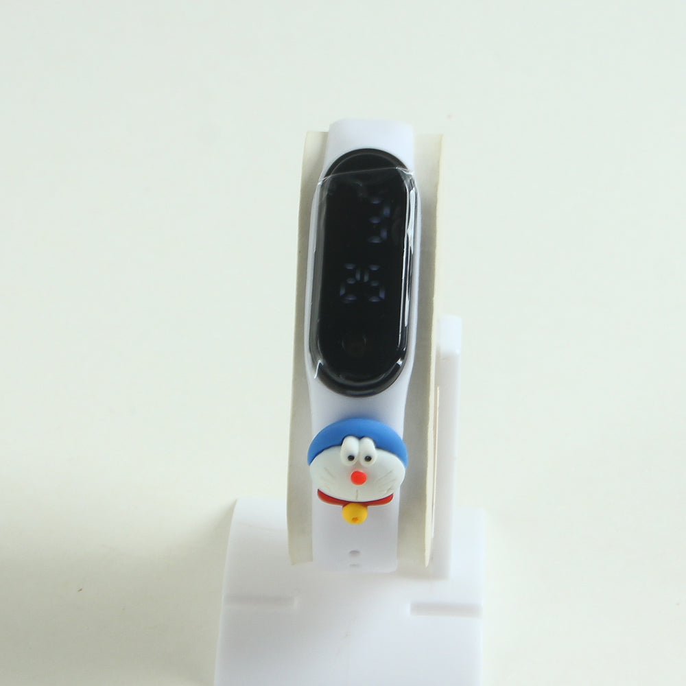 Kids LED wrist watch white doremon design