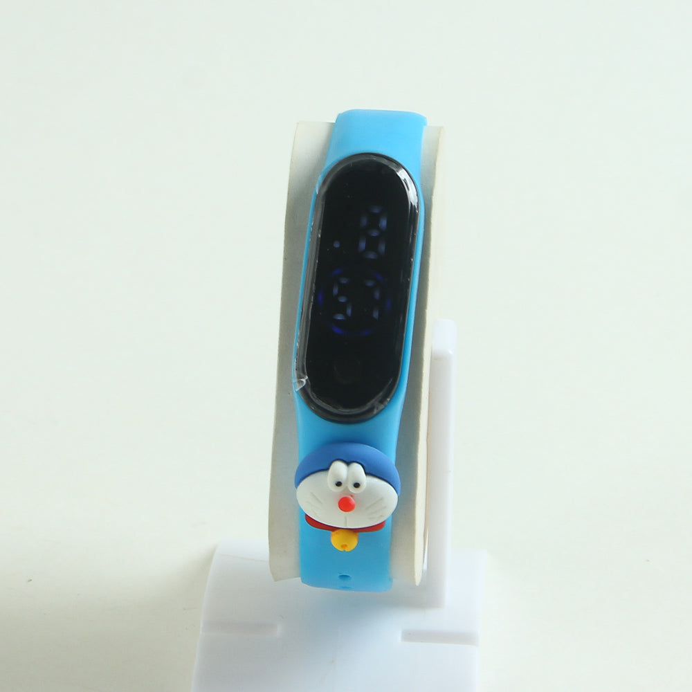 Kids LED wrist watch cyan doremon design