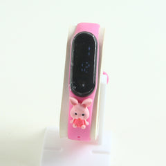 Kids LED wrist watch pink strap design
