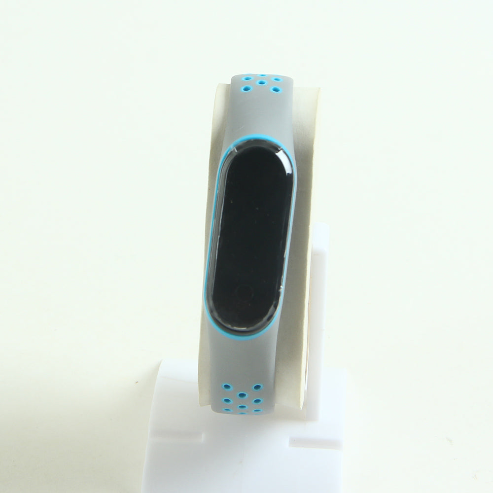 Kids LED wrist watch grey & cyan