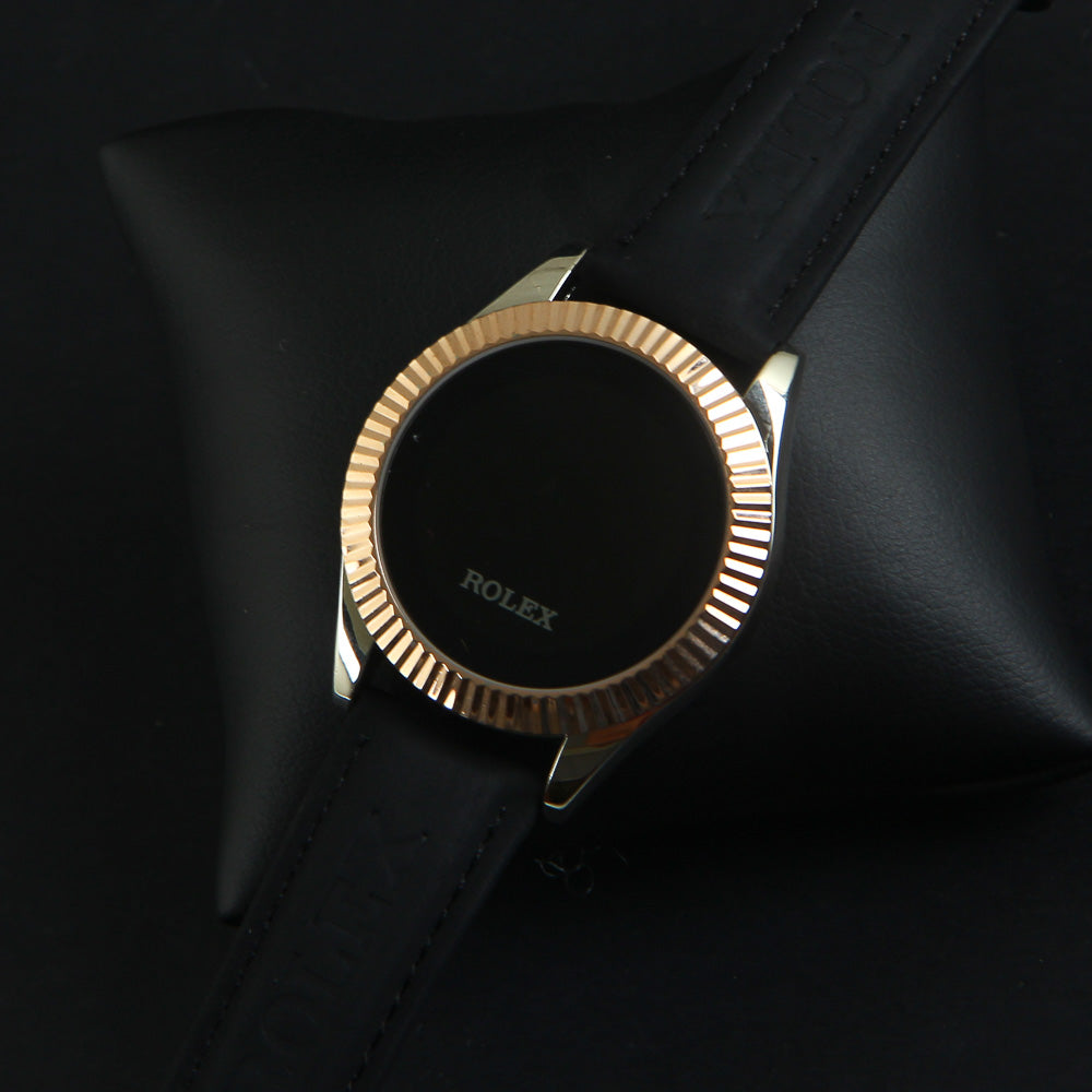 Men's Touch LED Watch Rose Gold Dial with Black Straps