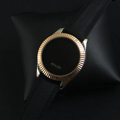 Men's Touch LED Watch Rose Gold Dial with Black Straps