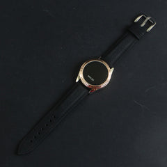 Men's Touch LED Watch Rose Gold Dial with Black Straps