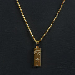 Mens Chain Locket Gold Bar Style
