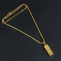 Mens Chain Locket Gold Bar Style