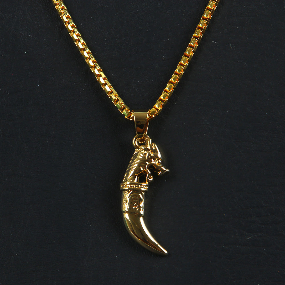 Mens Chain Locket Gold Tooth Style