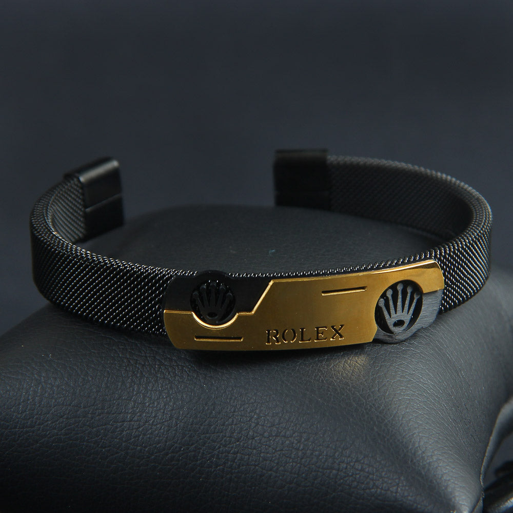 Branded Bracelets Black & Golden R