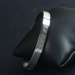 Mens Silver Branded Kara