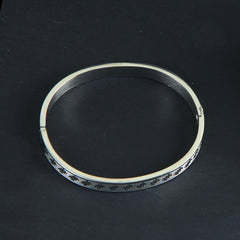 Mens Silver Branded Kara