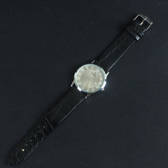 Silver Dial Black Leather Strap 1196 Wrist Watch