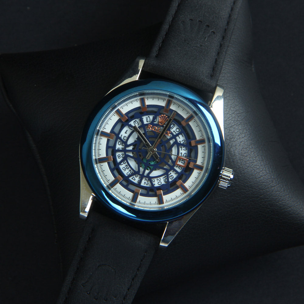 White & Blue Dial 1178 Men's Wrist Watch