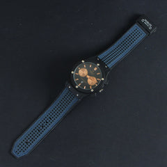 Blue Strap Black Dial 1238 Men's Wrist Watch