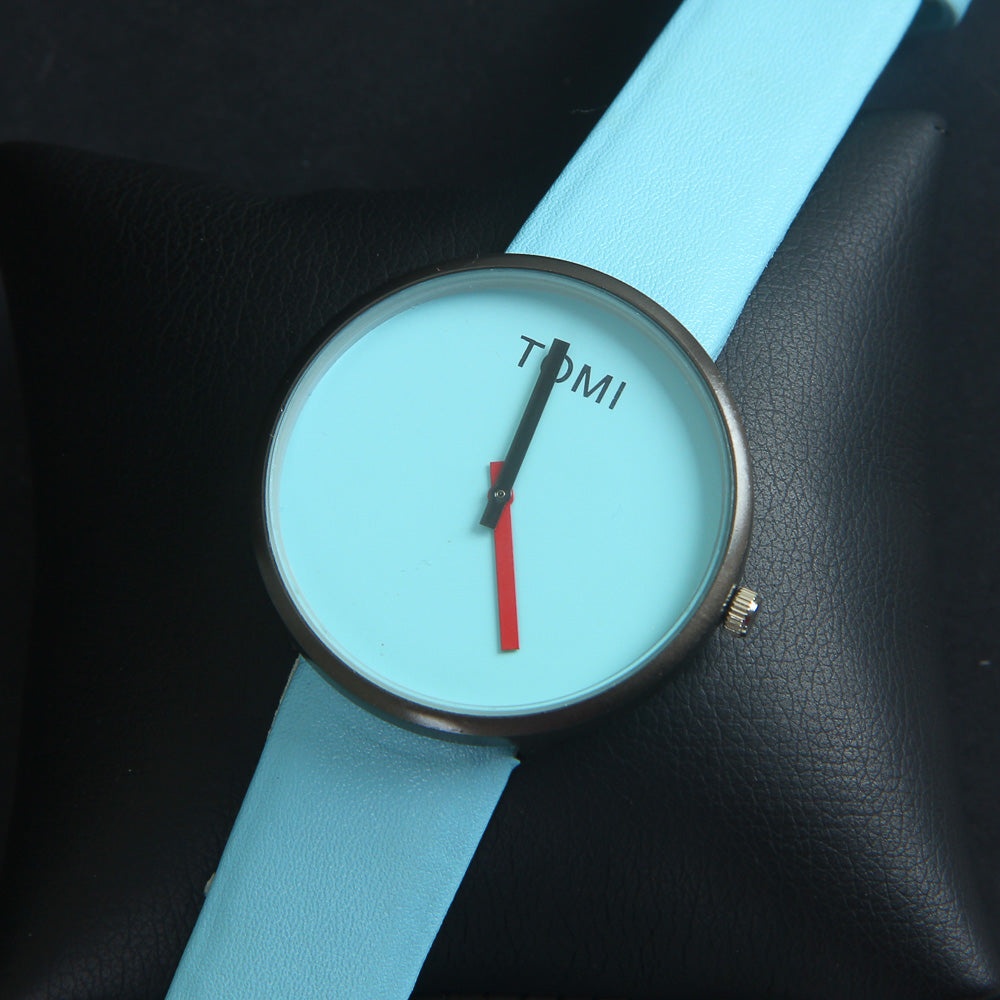 Cyan Strap Black Dial Wrist Watch For Men & Women