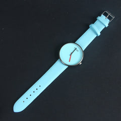Cyan Strap Black Dial Wrist Watch For Men & Women