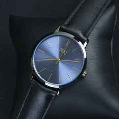 Black Leather Strap Black Dial Fashion MJ2010 Wrist Watch