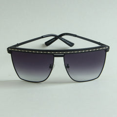 Sunglasses Fancy Black Frame with Light Blue CR